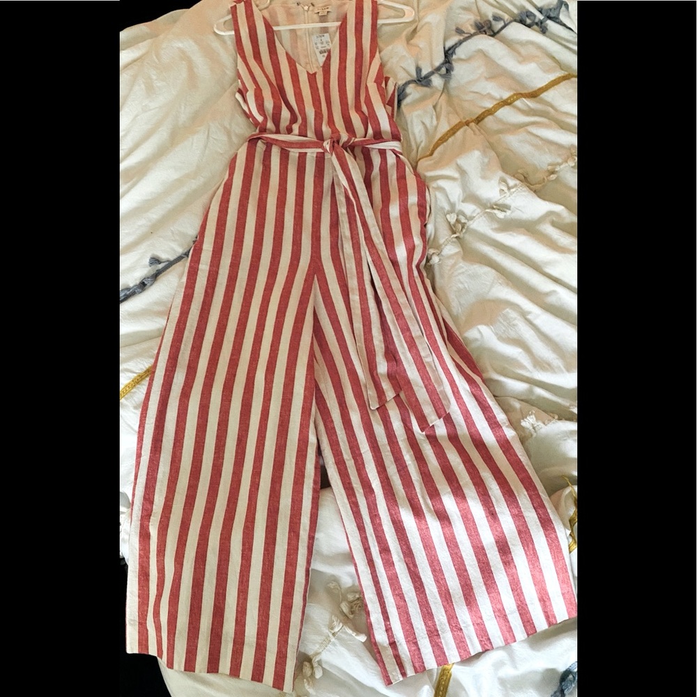 Red and white J.Crew jump suit, size 4.